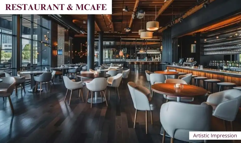 Artistic Impression of the Luxury Restaurant and M-cafe at Mantra One Residences Burgundy