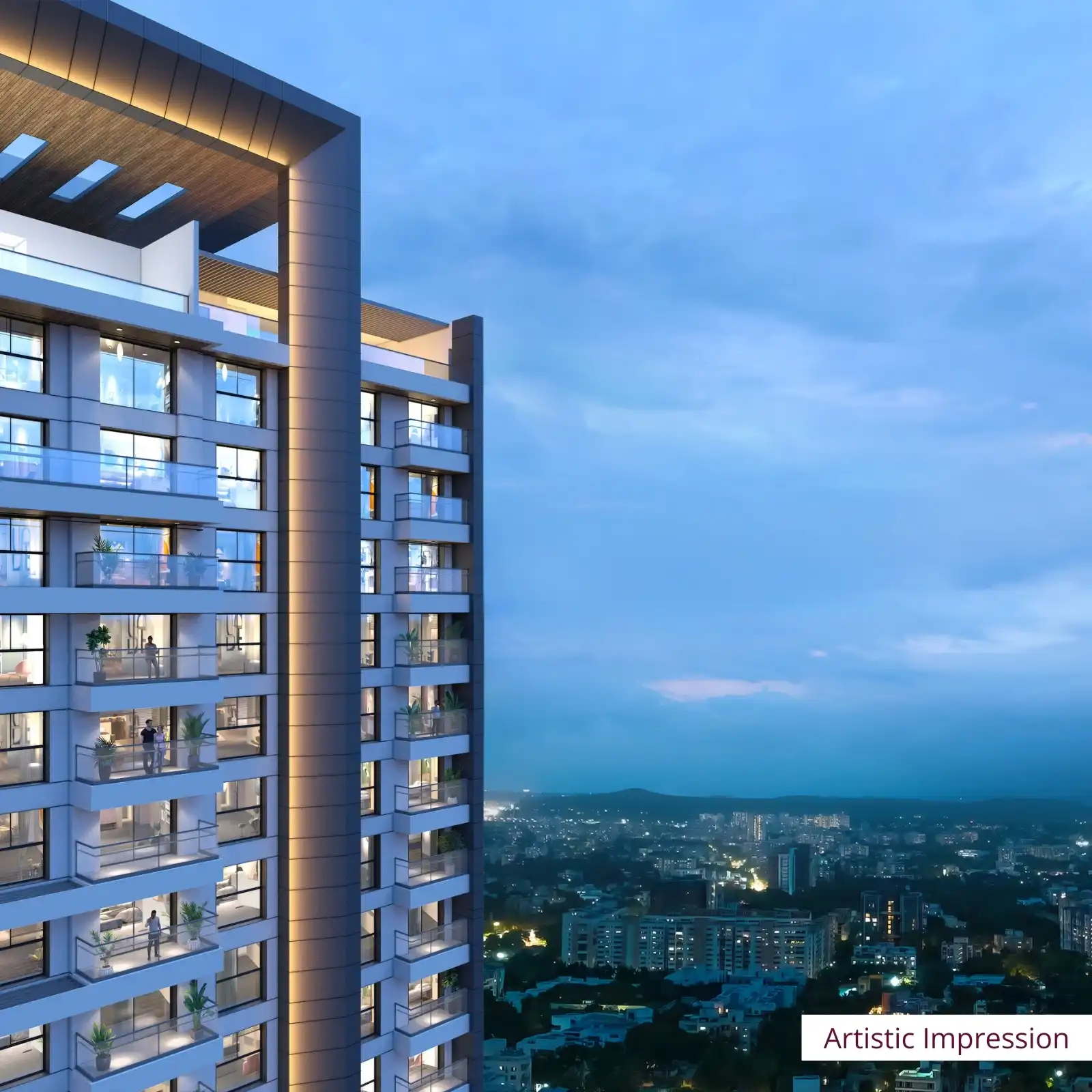 Modern High-Rise Architecture and Exterior Elevation of Mantra One Residences Burgundy