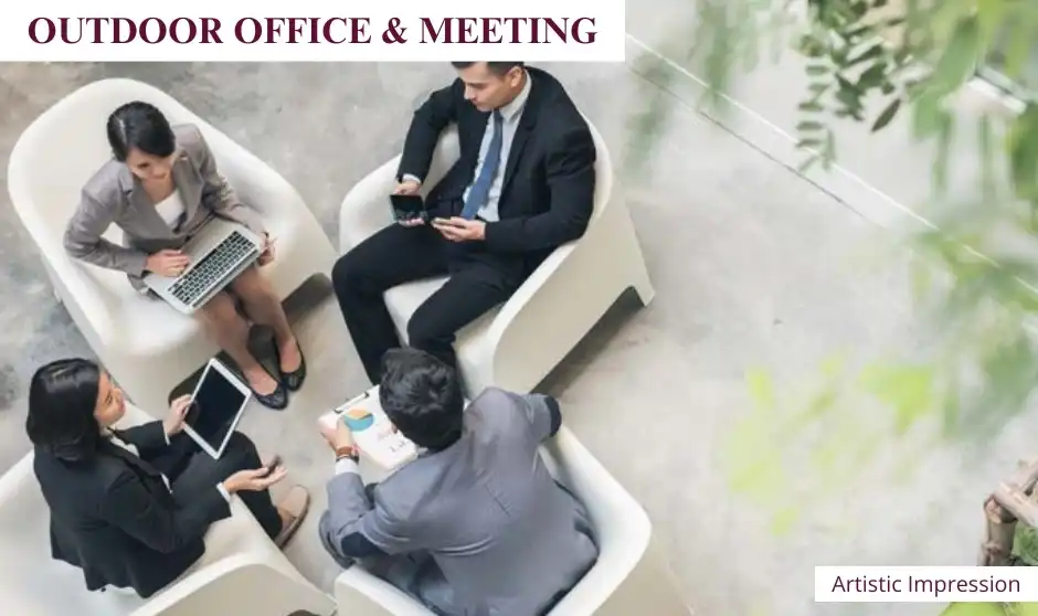 Modern Outdoor Office and Meeting space at Mantra One residences Burgundy