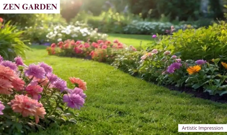 Beautiful Zen Garden and Landscaped greenery at Mantra One Residences Burgundy